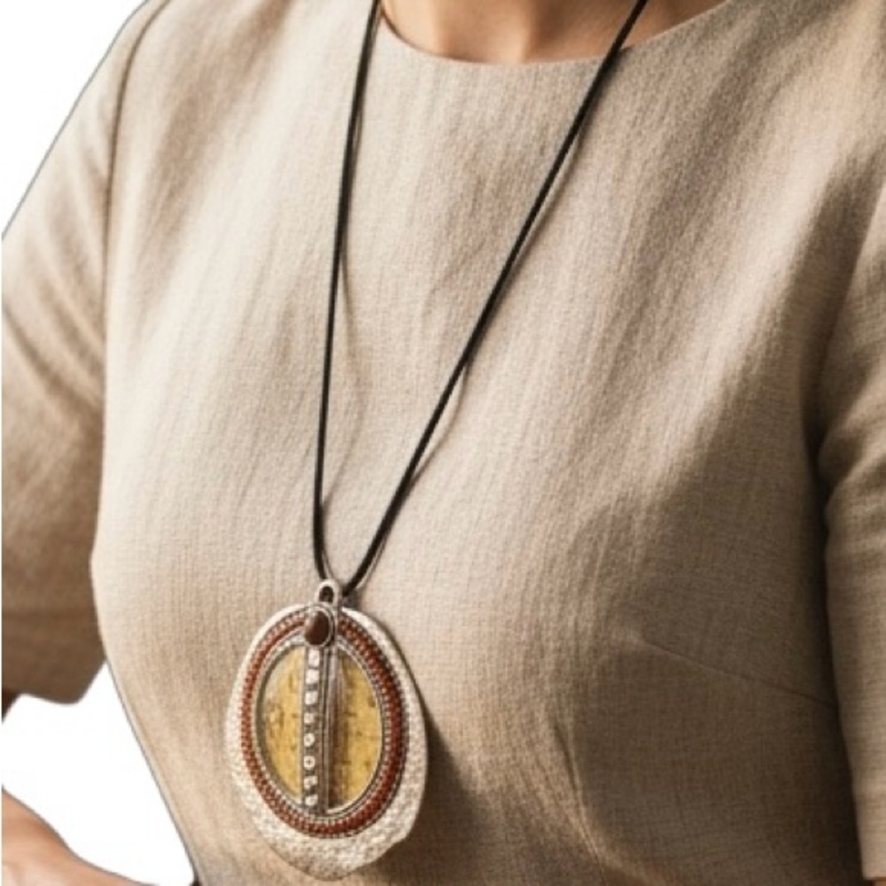 Chico’s Vintage Silver & Gold Tone Medallion Necklace